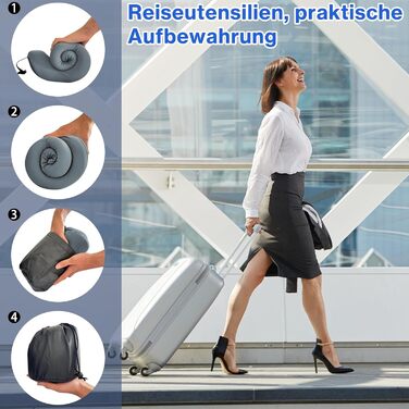 Ортопедична подушка для шиї Yeelan з піни Memory Foam, U-подібна дорожня подушка для дорослих, універсальна для літака, дому, офісу та кемпінгу, сіра