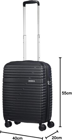 Валіза American Tourister Aero Racer Spinner 68, розширювана, 75.5 л, 3.6 кг, чорна