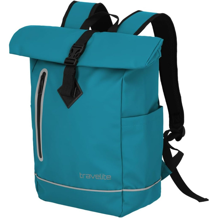 Водонепроникний рюкзак Travelite Rolltop 19 л для велосипеда та міста з відбивачами, синій