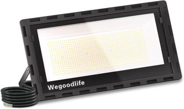 Світлодіодний прожектор Wegoodlife 500 Вт для вулиці, 50000 Лм, холодне біле світло 6500K, IP66, без вилки, кабель 50 см, водонепроникний ліхтар для гаража, подвір'я, коридору