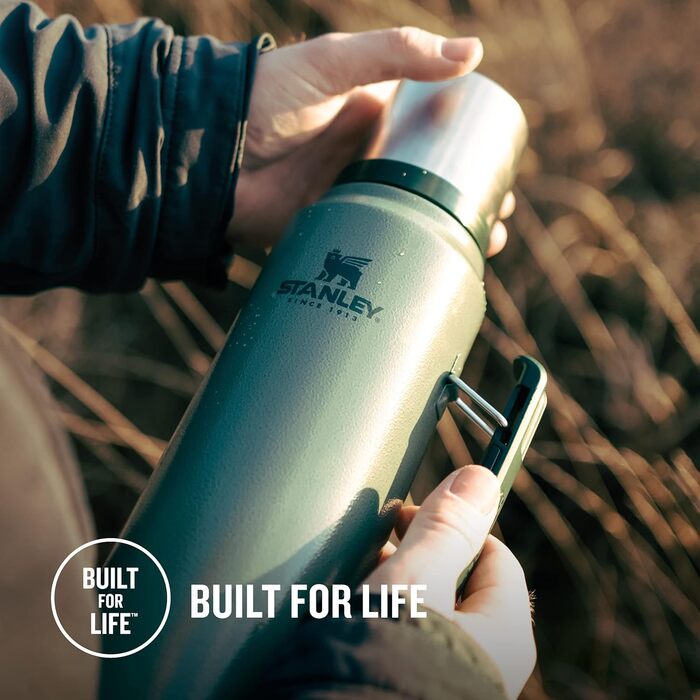 Термос Stanley Classic Legendary 1 л – сталева термокружка, зберігає тепло/холод 24 години, BPA-free, підходить для посудомийки, зелений Hammertone