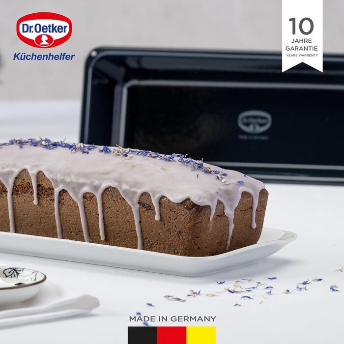 Форма для випікання хліба та кексів Dr. Oetker 30 см, емальована, міцна, стійка до подряпин, синя, для соковитої випічки
