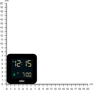 Цифровий будильник Braun BC09B з функцією сну, негативним LCD-дисплеєм, швидким налаштуванням і наростаючим сигналом, чорний