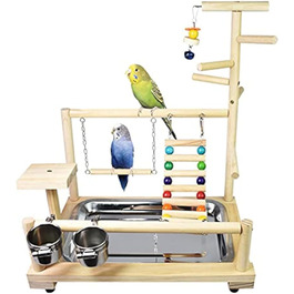 Ігровий стенд для папуг Parrot Playstand, дерев'яний майданчик для птахів, стенд для клітки хвилястого папуги та корелли, 37x26x44 см