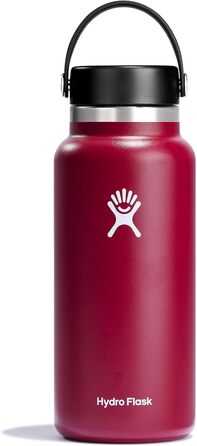 Термобутилка HYDRO FLASK 1180 мл із нержавіючої сталі, ізольована спортивна пляшка для води з герметичною кришкою Flex Cap, ремінцем, Berry, підходить для посудомийки