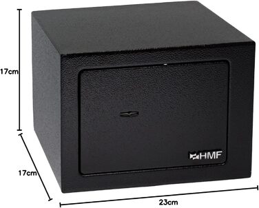 Сейф HMF 49216-02 маленький з ключем, меблевий, 23x17x17 см, чорний