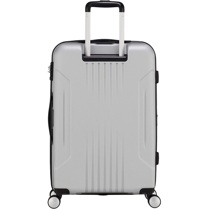 Валіза American Tourister Tracklite Spinner, велика, розширювана, 120 л, срібляста, 67 см