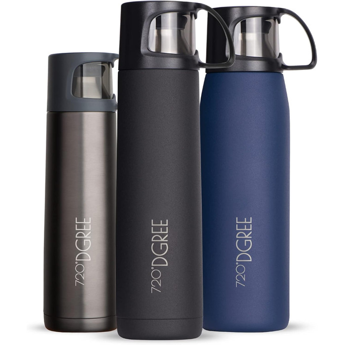 Термос 720°DGREE Follow 1 л з чашкою, нержавіюча сталь, герметичний, BPA-free, зберігає тепло 12 годин, холод 24 години, для кави, чаю, роботи, школи, подорожей