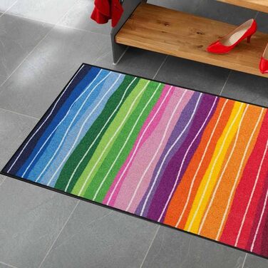 Килимок для підлоги Salonloewe Pure Style Wavy Lines, кольоровий, 75x120 см, праний, протиковзкий, доріжка для дому, хвилястий візерунок