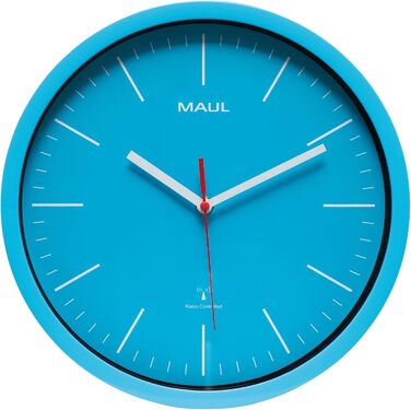 Стільниковий настінний годинник Maul MAULrun 25 см, синій, радіокерований, автоматичне налаштування часу, великі цифри, для вітальні, спальні, кухні, офісу