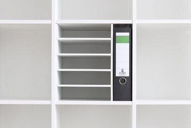 Органайзер для паперу DIN A4 INWONA Kallax Expedit, 5 відділень, білий, 25x33,5x36 см – полиця для документів, сортувальник, підставка для паперу