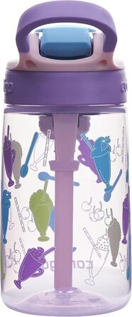 Дитяча пляшка для води Contigo Easy Clean Autospout з трубочкою, BPA-free, 420 мл, пластикова, герметична, легка у догляді, для школи та спорту (Strawberry Shakes)
