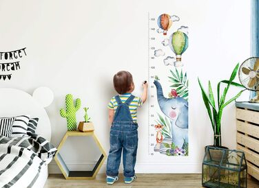 Декоративна мірна наклейка для дитячої кімнати Little Deco, 150 см – лісові тварини: олень, заєць, єнот, їжак. Стікер на стіну для дівчинки, декор для малюків, DL372 (Мотив 11)