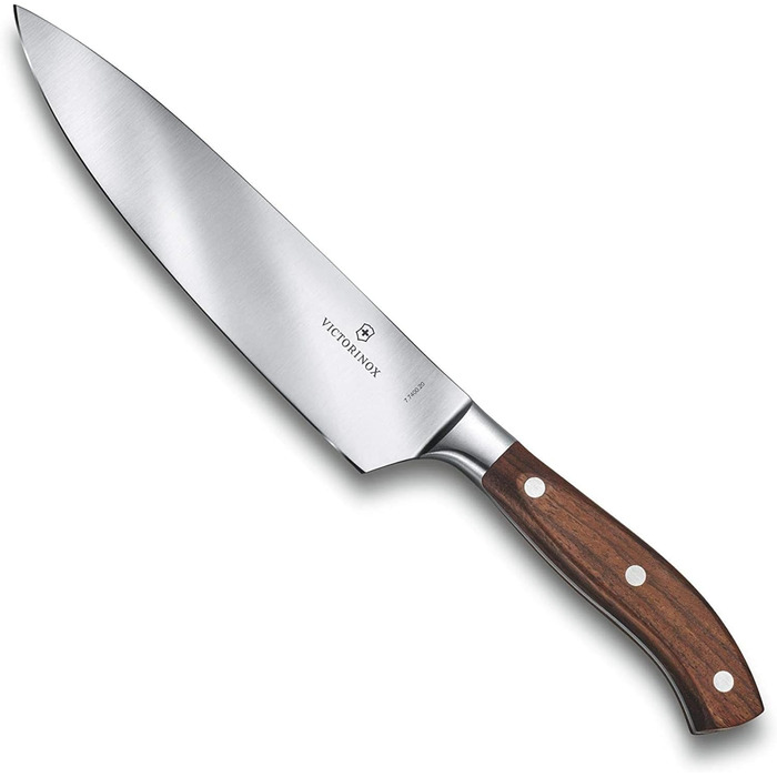 Професійний ніж для нарізання Victorinox Grand Maître, 20 см, надгостре лезо з прямим заточенням, дерев'яна ручка, нержавіюча сталь, коричневий