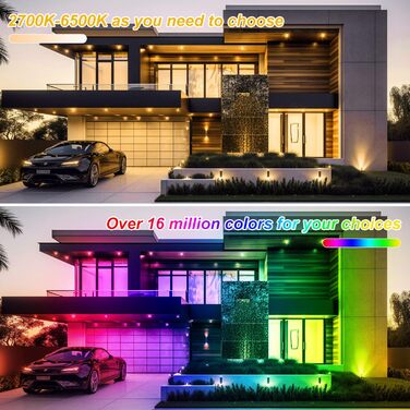 Світлодіодний прожектор для вулиці 100W Smart RGB, з дистанційним керуванням та Bluetooth-додатком, IP66, зміна кольору, комплект 2 шт. Для саду та двору