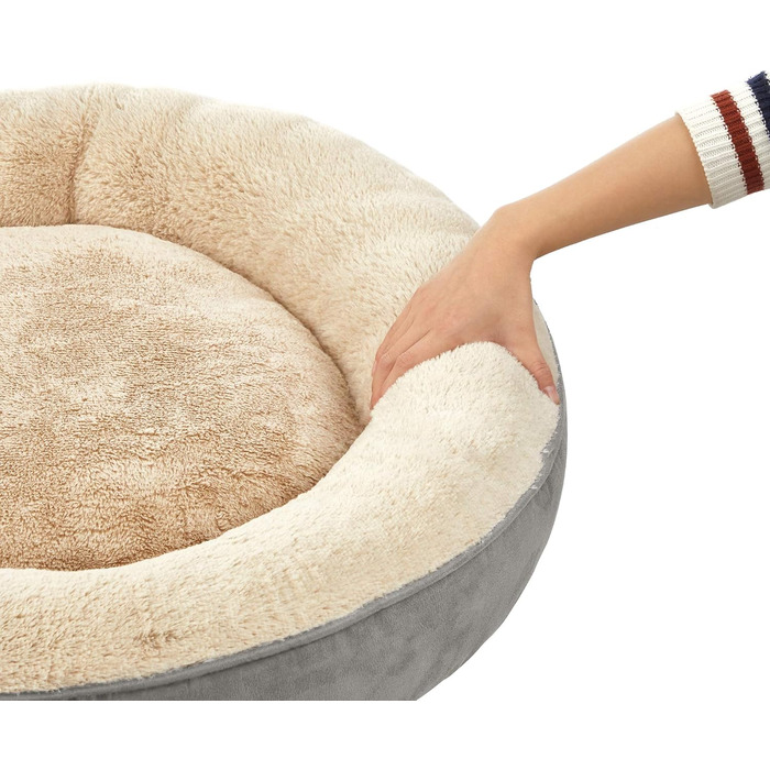 Ліжко для собак і котів Feandrea Donut, Ø 70 см, світло-сіре
