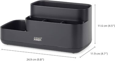 Органайзер для ванної Joseph Joseph EasyStore, матовий чорний, для зберігання аксесуарів у ванну кімнату