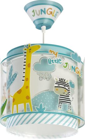 Дитяча підвісна лампа Dalber My Little Jungle із зображенням левів, слонів, жирафів і крокодила, кольорова
