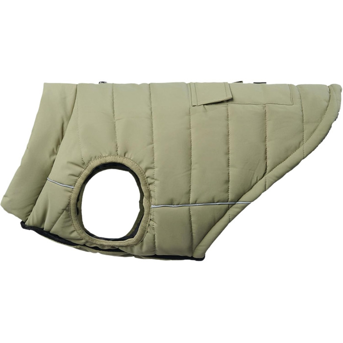 Зимова куртка для собак Spark Paws Warmshield™, флісова, водовідштовхувальна, вітрозахисна, з відбиваючими елементами, для середніх і великих порід, захист від холоду, парка, оливкова, розмір M (5-7 кг)