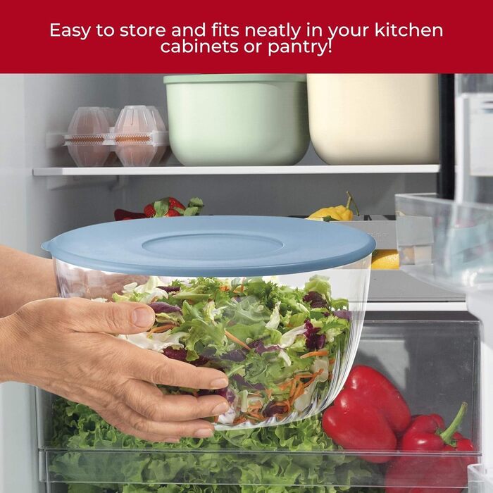 Сушарка для салату Guzzini SPIN&STORE з кришкою, олива, 26×19 см, 4000 мл, біла, Kitchen Active Design