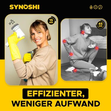 Електрична щітка для прибирання SYNOSHI Power Spin Scrubber з 3 змінними насадками, 2 швидкості, для ванної, душу та плитки