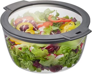 Сушарка для салату GEFU з кришкою, 3 л, пластик, чорна/сіра