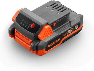 Акумуляторний повітродув FUXTEC 20V FX-E1LB20 з 2 акумуляторами Li-Ion 2Ah та зарядною станцією 2,4A, для саду, доріжок і подвір'я, тиха робота, швидкість до 38 м/с