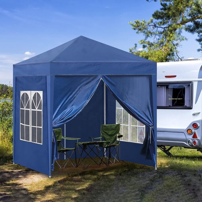 CLIPOP Павільйон 3x3 м складаний з 4 стінками, садовий тент з UV-захистом і сумкою для перенесення, для весілля, відпочинку, кемпінгу, пляжу