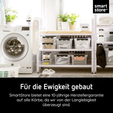 SmartStore – набір з 10 контейнерів для зберігання з кришкою Classic 14 л (40x30x11 см), харчовий пластик, посилені кути, стійкі до штабелювання, гарантія 10 років