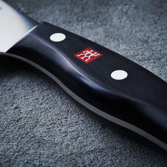 Керамічний мусат ZWILLING 23 см з чорної ручкою та кухонний ніж ZWILLING 20 см з широким лезом, чорний/сріблястий