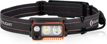 Налобний ліхтар OLIGHT Array 2 Pro з LED, жестовим керуванням, 1500 лм, 150 м, USB-C, акумуляторний, 3 режими світла, червоне світло, 60° регулювання, SOS, помаранчевий