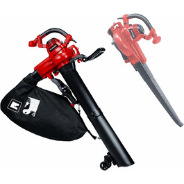 Електричний садовий пилосос Einhell GC-EL 3000 E, 3000 Вт, 45 л, з мішком, на колесах, функція всмоктування та обдуву, регульована ручка, 300 км/год, 840 м³/год