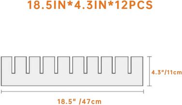 Набір роздільників для шухляд KnnRiim, 12 шт, 47x11 см, товсті, органайзер для одягу, кухні, ванної, офісу