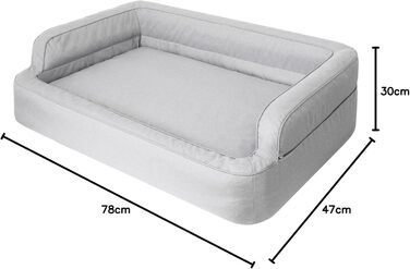 Ліжко для собак і котів XL 96x62 см, знімний чохол, меблі для тварин, кошик, подушка, лежанка, диван, сіре