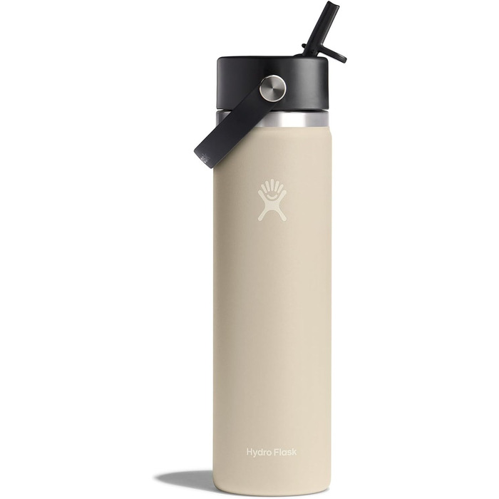 Гідрофляга Hydro Flask 710 мл – вакуумна пляшка з нержавіючої сталі з широкою горловиною та кришкою з трубочкою, колір Oat