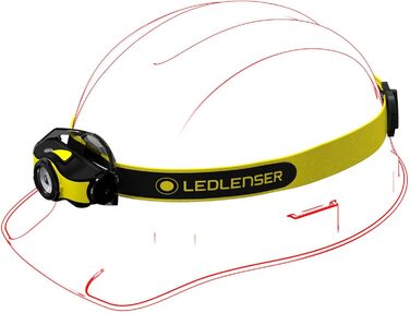 Професійний налобний ліхтар Ledlenser iH5R з кріпленням на шолом і чохлом, 600 люмен, акумуляторний, USB-зарядка, 158 г, зручний для роботи в рукавичках