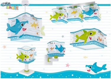 Підвісна дитяча лампа Dalber Little Shark, стельова лампа для дитячої кімнати, E27, дизайн акули, 63472