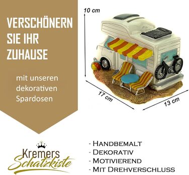 Кольорова скарбничка для кемпера Kremers Schatzkiste 17 см – скарбничка для подорожей, кемпінгу, подарунок для мандрівників, із гвинтовою кришкою