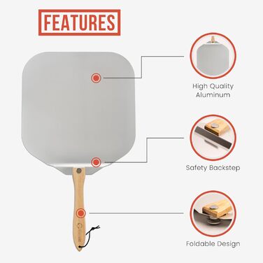 Набір для піци Chef Pomodoro: лопатка (30x36 см) і ніж (36 см) – професійний комплект для піци з преміум-матеріалів для дому та ресторану