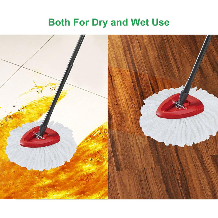12 шт. змінних насадок для швабри O-Cedar Spin Mop, мікрофібра, легке очищення, 360° обертання, підходить для всіх твердих підлог