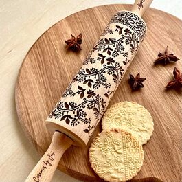 Рельєфний качалка FLORAL VINE для кераміки та печива, спільний дизайн Algiscrafts і Pottery by Jas