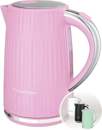 Електрочайник Russell Hobbs Eden 1,7 л 2400 Вт, білий, з нержавіючої сталі, знімний фільтр від накипу, індикатор рівня води, кнопка відкриття кришки, без BPA