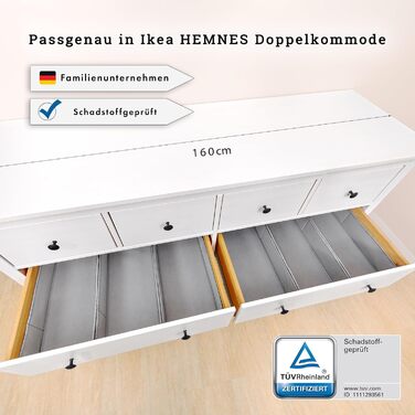 Органайзер для шухляд IKEA HEMNES, 5 шт., оригінал, система зберігання для пелюшок, дитячого одягу, білизни, міцний дно