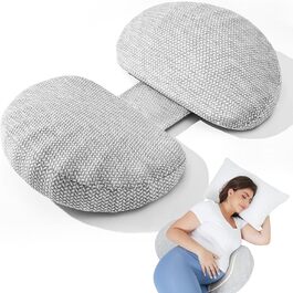 Ортопедична подушка для вагітних Tinkerz, меморі фоам, для сну на боці, підтримка спини, живота та стегон, портативна та регульована подушка-клин для подорожей