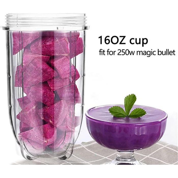 Набір із 3-х чаш для блендера Magic Bullet 250 Вт, 473 мл, із кришками, сумісні з Magic Bullet 250 Вт міксером-соковижималкою, запасні стакани