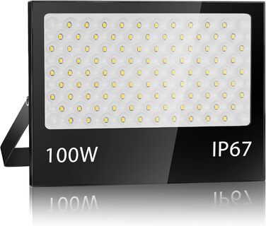 Світлодіодний прожектор 200W для вулиці, 20000 Лм, 7000K холодне біле світло, IP67 водонепроникний, для двору, гаража, саду
