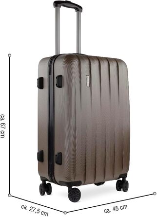 Валіза жорстка Bugatti Lima 58x38x23,5 см, 33,8 л, 4 колеса, бронзова, TSA-замок