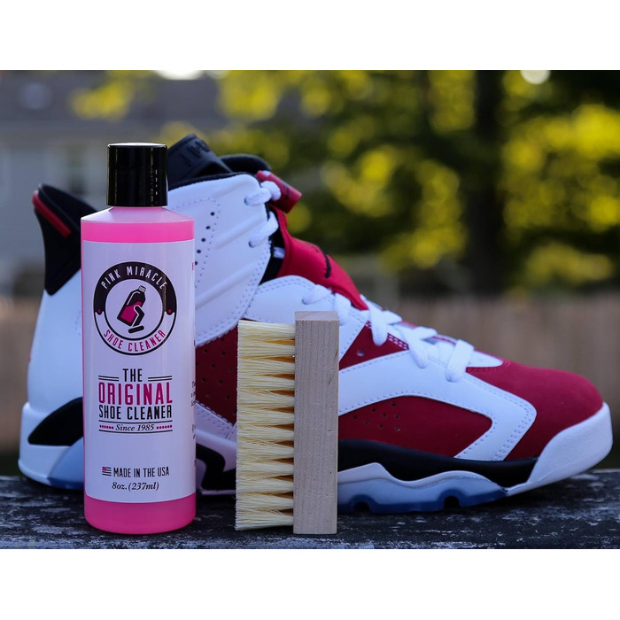 Засіб для чищення взуття Pink Miracle, 227 г – універсальний очисник для шкіри, текстилю, нубуку, кросівок, чобіт, сандалів, домашнього та автомобільного використання з щіткою