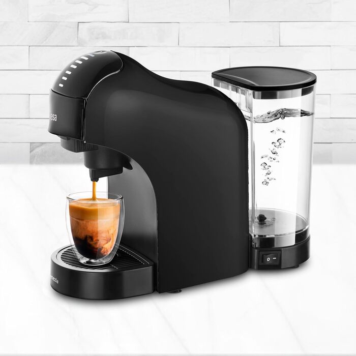 Кавоварка Ufesa Bellagio 3-в-1 для капсул Nespresso, Dolce Gusto та меленої кави, сенсорна панель, 1 л, 1400 Вт, 15 бар, чорна