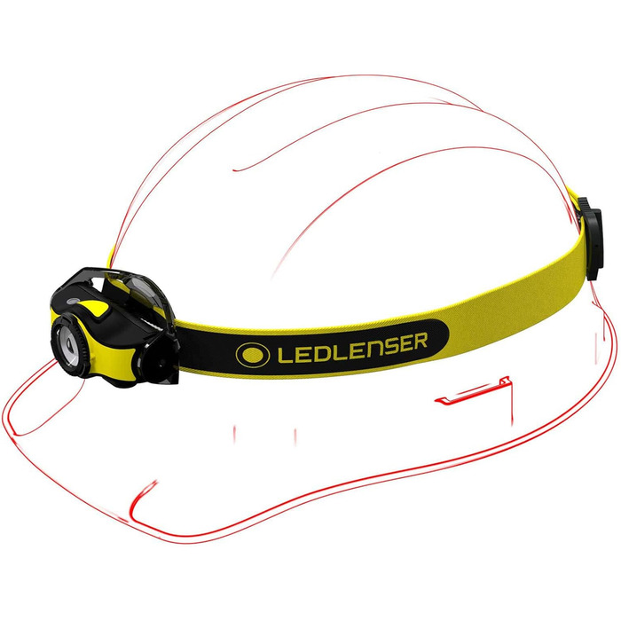 Професійний налобний ліхтар Ledlenser iH5R з кріпленням на шолом і чохлом, 600 люмен, акумуляторний, USB-зарядка, 158 г, зручний для роботи в рукавичках